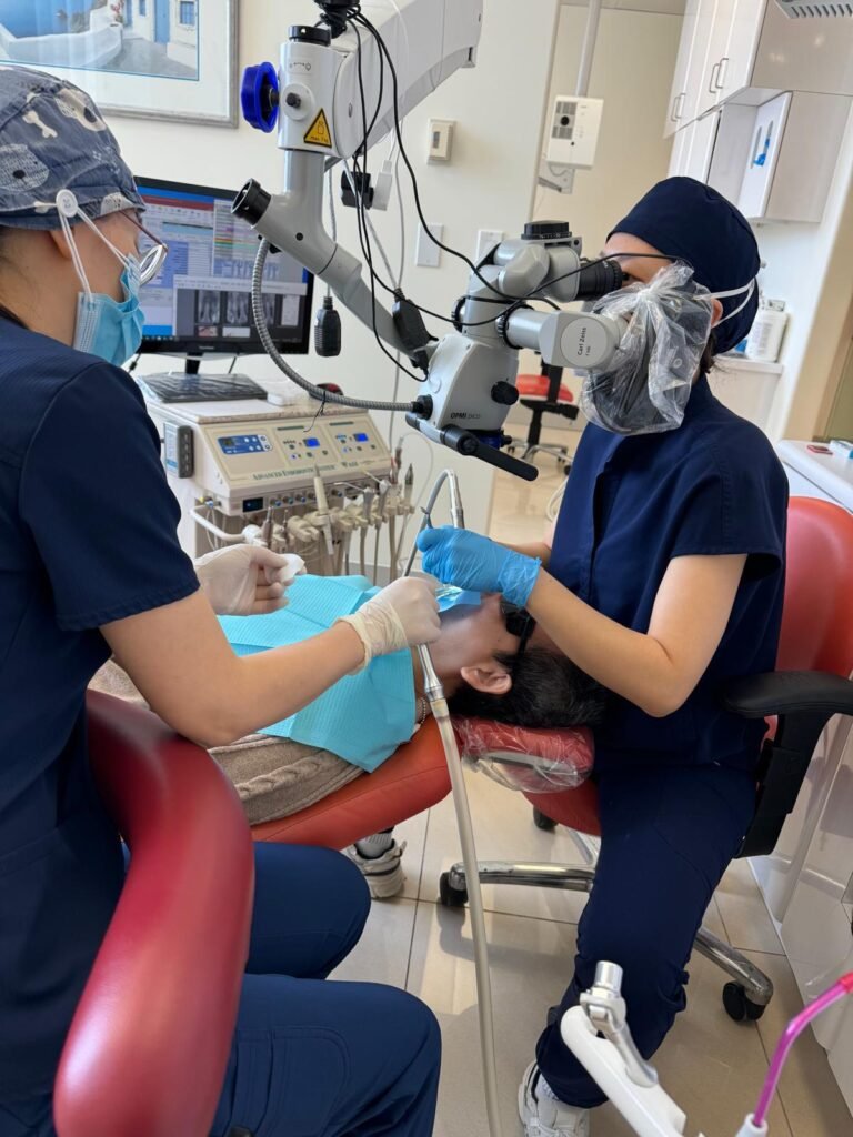 Dental microscope used for precision root canal treatment